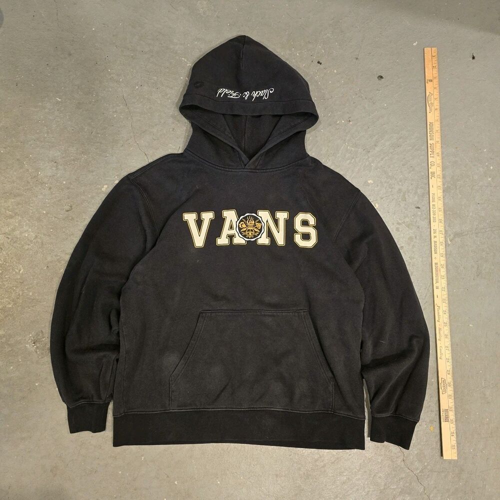Vans Men’s Hooded Sweatshirt Black Slack & Field Logo Men's Medium